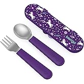 Bentgo® Kids Stainless Steel Utensil Set - Reusable Fork, Spoon & Storage Case - High-Grade BPA-Free Stainless Steel, Easy-Grip Handles, Dishwasher Safe for School Lunch, Travel & Outdoors (Unicorn)