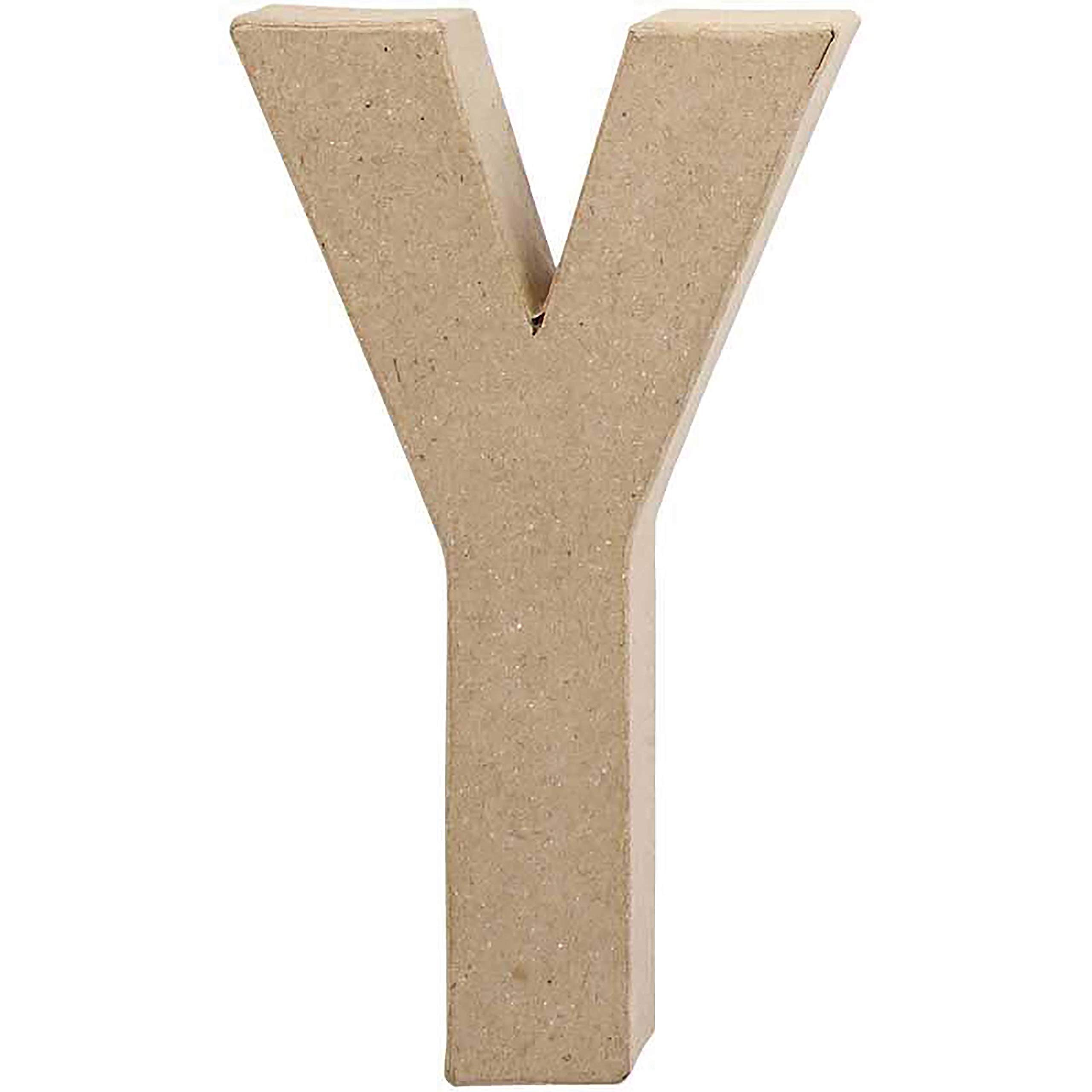 Create Crafts 26624 Creativ 20.5 cm 1-Piece Papier Mache Letter Y, Beige