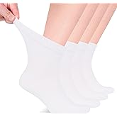 Hugh Ugoli Diabetic Socks for Men, Loose Ankle Socks, Rayon Derived from Bamboo, Extra-Wide, Thin, Seamless Toe, 4-8 Pairs