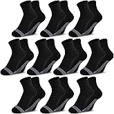Comfoex 10 Pairs Boys Socks Half Cushion Cotton Quarter Running Socks Ankle Sock for Little Big Kids 6-8 8-10 Years Olds