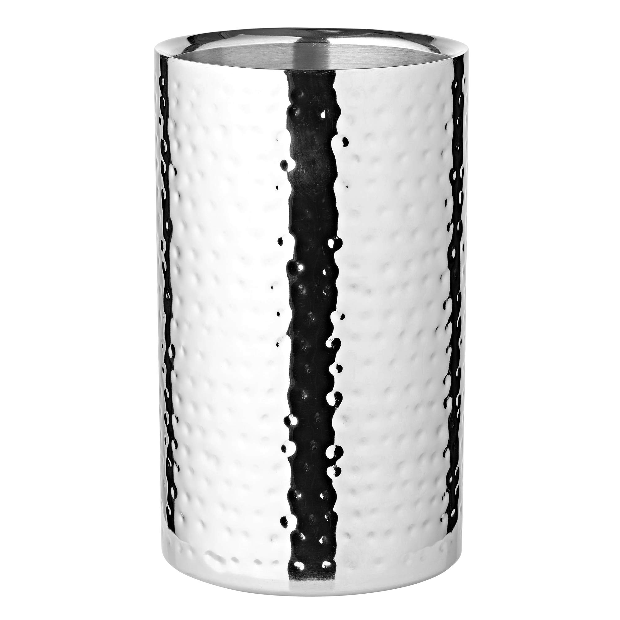 EDZARD Bottle Chiller Nebraska, Stainless Steel Hammered, Double-Walled, Height 7,9 in, Diameter 4,7 in