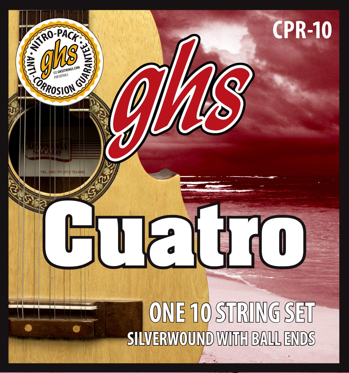 GHS CPR Cuatro 10 String Ball End Wound Silver