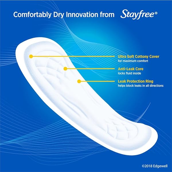 STAYFREE MAXI SUPER LONG PADS FOR WOMEN, WINGLESS, RELIABLE PROTECTION AND ABSORBENCY OF FEMININE PERIODS, 66 COUNT