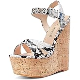 Castamere Womens High-Heel Platform Wedge Heel Sandals Slingback Sexy Ankle Strap Open Toe 16CM Heels