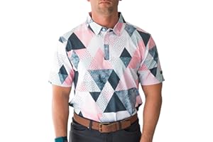 YATTA GOLF - Mens Golf Shirt Moisture Wicking Quick-Dry Short Sleeve - Standout Performance Casual Polo Shirts for Men