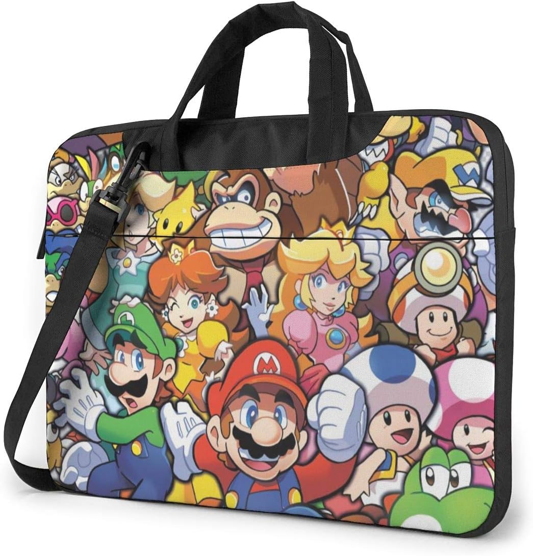 The Legend of Zelda Superhero Super Mario Smash Bros Laptop Bag Backpack Sleeve Case Cover for Women Men Portable Briefcase Tote Cases Double-Layer Large Capacity 14 Inch