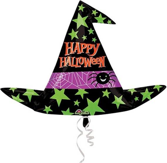 Amazon Co Jp アナグラム Anagram ハロウィン パーティー デコレーション 魔女の帽子型 アルミ風船 バルーン ワンサイズ ブラック グリーン 服 ファッション小物