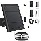 1 Pack - Solar Panel for Ring Security Camera Spotlight Cam Plus/Pro(Battery) Stick Up Cam/Pro Wireless Outdoor with 10FT/3M Long Cable Dustproof Waterproof BK