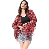 RZTA Women's Sequin Jacket Long Sleeve OpenZipper Fahion Shiny Glitter Sparkly Bomber Jackets