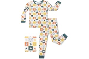 babee Reshinee Bamboo Viscose Toddler Pajamas Boys Girls Baby 12M-8Y Pjs Sets Kids 2pcs Snug fit Long-Sleeve Sleepwear