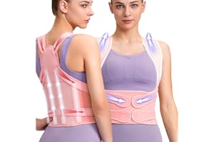 Aristudvio Back Brace Posture Corrector for Women,Adjustable Full Back Support and Shoulder Straightener,for Back Pain Relief,Hunchback Correction,Scoliosis,Thoracic Spine,Posture Trainer（Pink/Medium