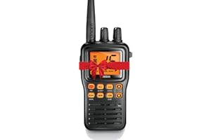 Uniden MHS75 Waterproof Handheld 2-Way VHF Marine radio, Submersible, Selectable 1/2.5/5 Watt Transmit Power. All USA/International and Canadian Marine Channels - Color Black
