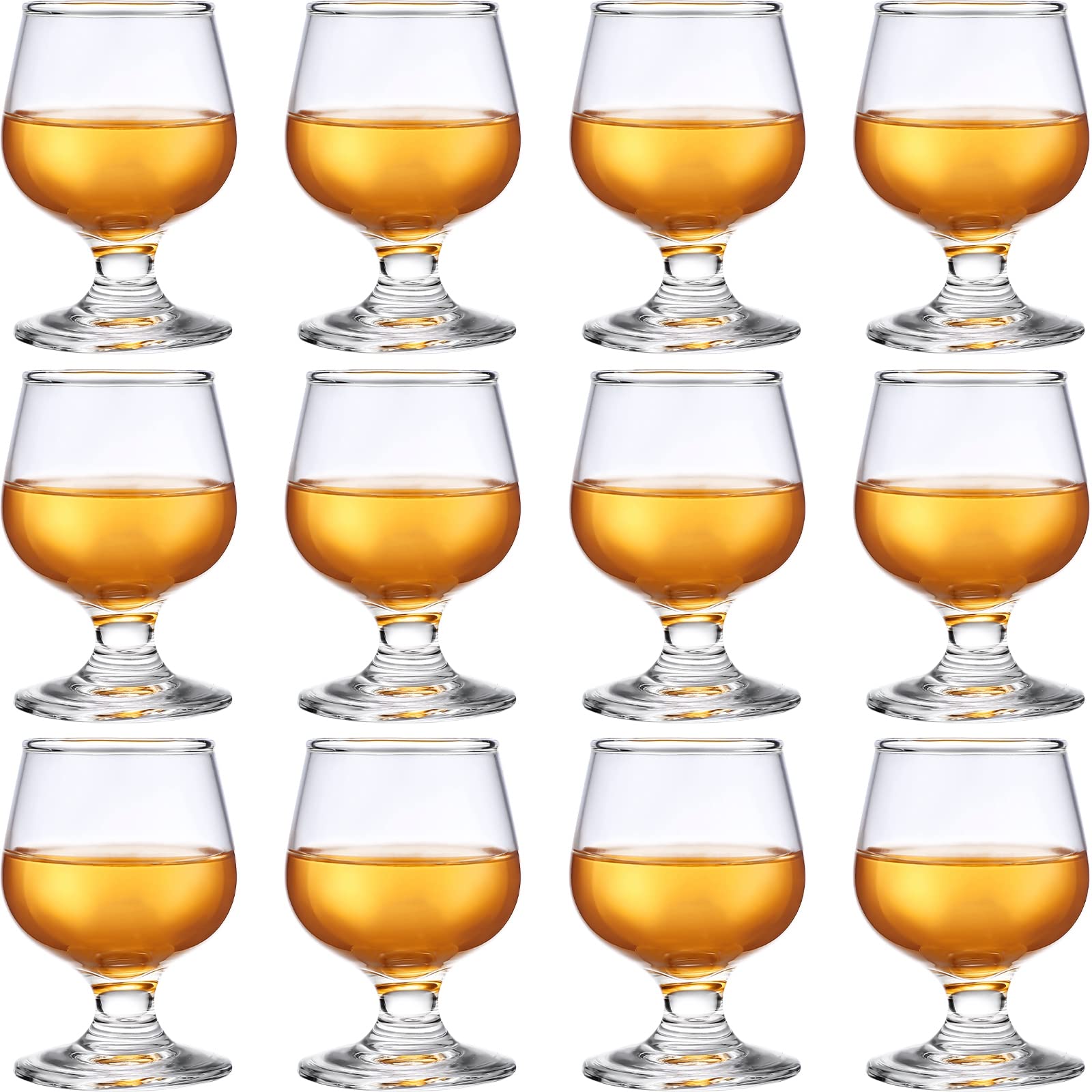 Photo 1 of Qunclay 12 Pieces 3.5 oz Shot Glass Cute Brandy Snifter Cognac Bourbon Liquor Tequila Glasses Clear Small Sherry Whiskey Tasting Glasses for Martini Wine Drinking Liquor Beer Cup