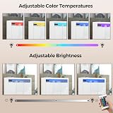 Panana High Gloss 3 Door Sideboard with LED Lights White 51.18in view 4