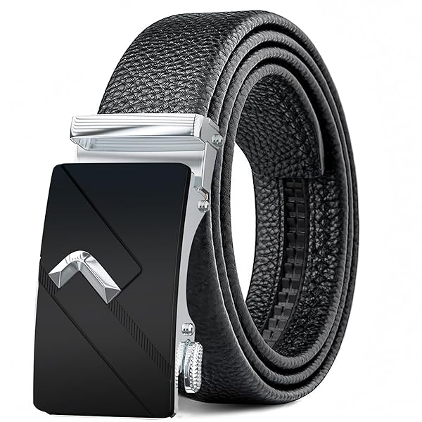 BUZTOZ MENS BELT,LEATHER RATCHET DRESS BELTS WITH SLIDING...