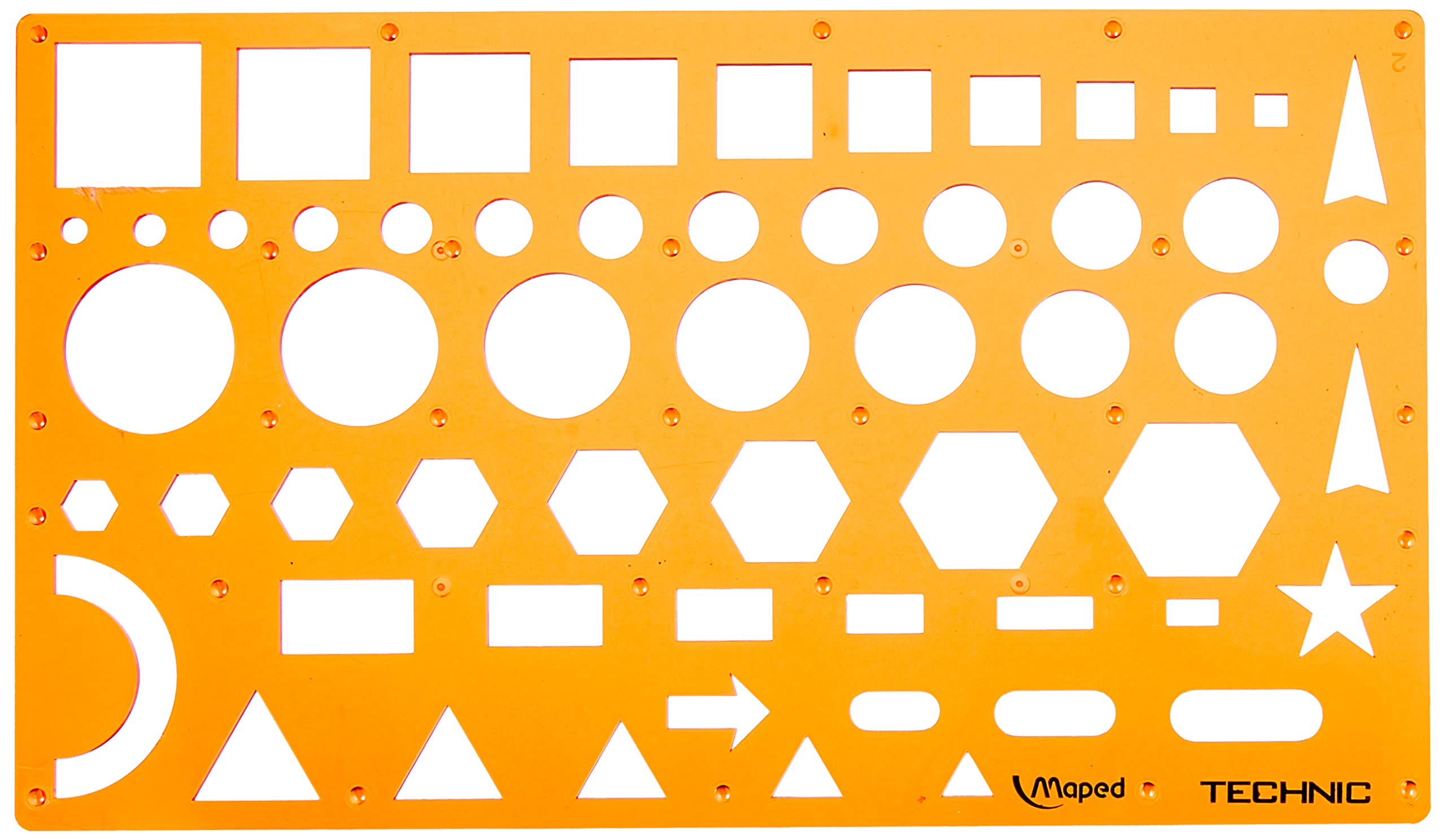 Maped Normographe Technic 922410 Drawing Stencil Orange