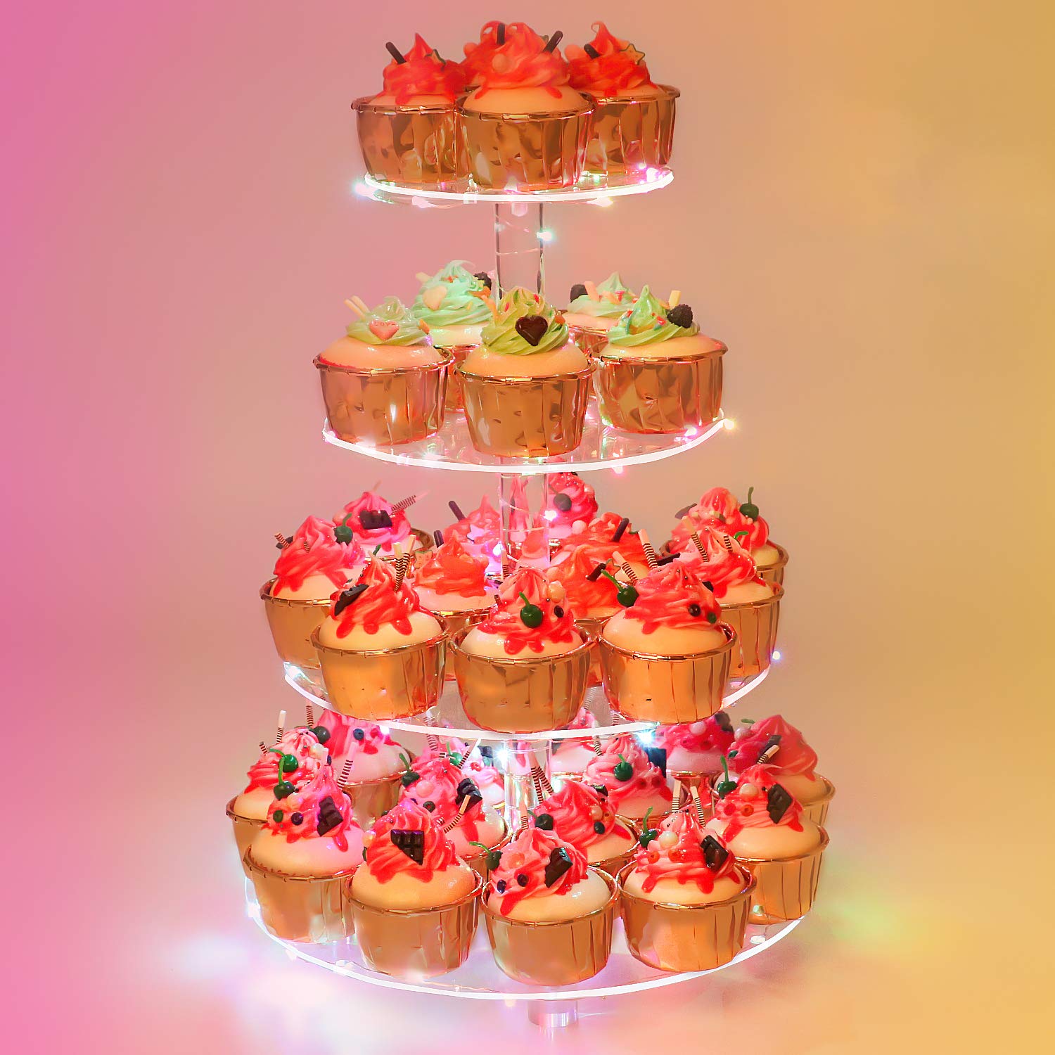 YestBuy 4 Tier Round Cupcake Stand – Premium