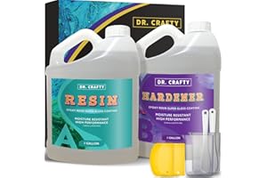 DR. CRAFTY DR CRAFTY Clear Epoxy Resin - 2 Part Resin Kit for Table Top & Molds, Art, DIY Projects, Jewelry Casting & Tumblers - 2 Gallon