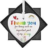 Teacher Appreciation Gift,Thank You For Being Such An Important Part Of My Story White Ceramic Ornament Keepsake Heart Plaque Leaving Thank You Gift For Teachers Friend Families Student Nurse Coworker