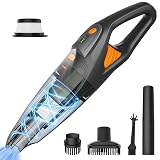 GHUSTAR Handheld Vacuum Cordless - 25000PA Strong Suction Hand Held Car Vacuum Cleaner Portable with Multi-Nozzles - Lightweight Dust Busters Rechargeable for Home Car Office Pets 2 Levels