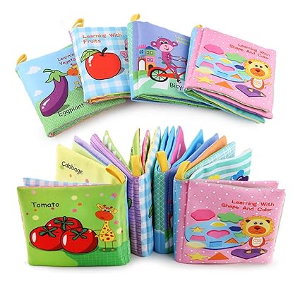 BEESCLOVER Tear Resistant English Cognitive Puzzle Cloth Book Toy for Infant Baby 3954-3