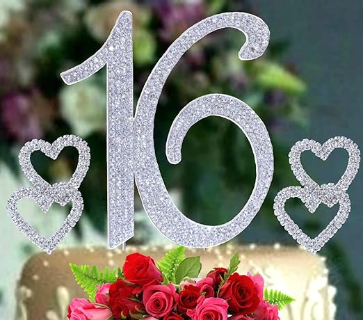 Amazon Com Number 16 Sweat 16 Birthday Cake Topper Monogram