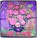 Large Square Satin Silk Like Lightweight Scarfs Hair Sleeping Wraps for Women Blue Violet Flowers
