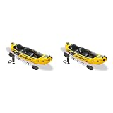 Intex 68307EP Explorer K2 Inflatable Kayak Set: Deluxe 86in Kayak Paddles and High-Output Pump – Adjustable Seats with Backrest – Removable Skeg – 2-Person – 400lb Weight Capacity, 2 Pack