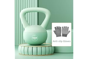 RUNWE Soft Kettlebell - Weight Options for 25, 20, 15, 10 and 5 LB Strength Training Kettlebells Weight Iron Sand Filled Shock-Proof Hand Weights for Women Men or Children