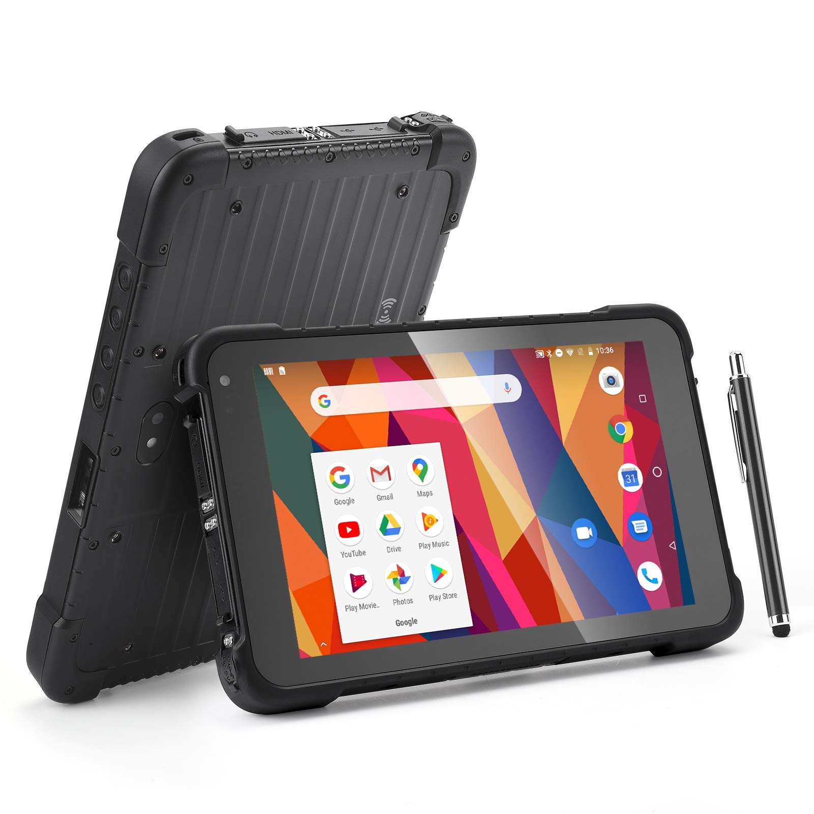 MUNBYN Rugged Android Tablet Scanner IRT01, 8-inch Tablet Android 10,Equip with Zebra SE2707 Scanner 700nit Heavy Duty Tablet IP67 MIL-STD-810G Sunshine Readable, Inventory Mobile Handheld Computer
