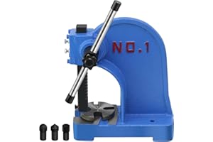 HAOWOSI Arbor Press 1 Ton,Manual Desktop Punch Press Machine,5.5" Work Height,Manual Arbor Press Cast Iron Body,for Punching, Bending and Other Pressing Applications