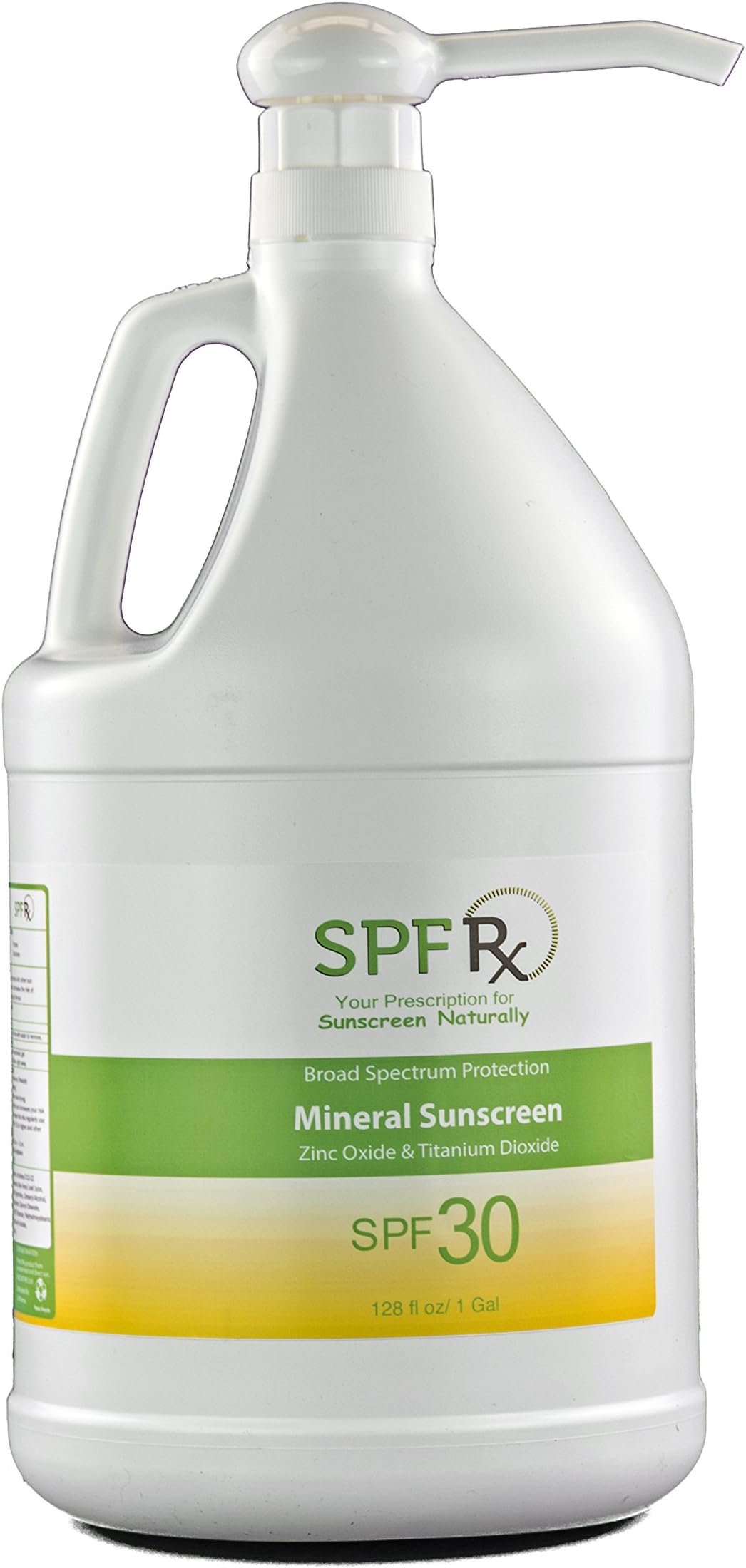 SPF Rx Natural Facial and Body Sunscreen SPF 30 with Zinc Oxide & Titanium Dioxide Mineral Based Sunblock, 128 Fl Oz