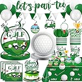 192pcs Golf Party Decorations, Golf Birthday Decorations with Golf Plates and Napkins Set, Pennant Banner Tablecloth Cupcake Topper Balloon, Etc. for Golf Birthday Party Decorations, Serves 25