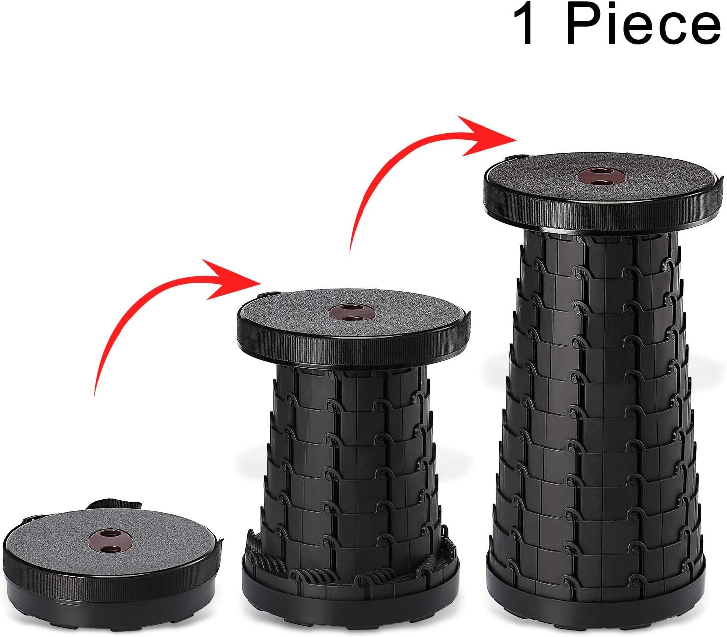 Night Cat Folding Stool for Camping Gardening Portable Retractable Plastic Stool Lightweight Collapsable Stool for Fishing Outdoors Indoors Kitchen Max Load 330lbs