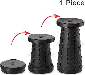 Night Cat Folding Stool for Camping Gardening Portable Retractable Plastic Stool Lightweight Collapsable Stool for Fishing Outdoors Indoors Kitchen Max Load 330lbs