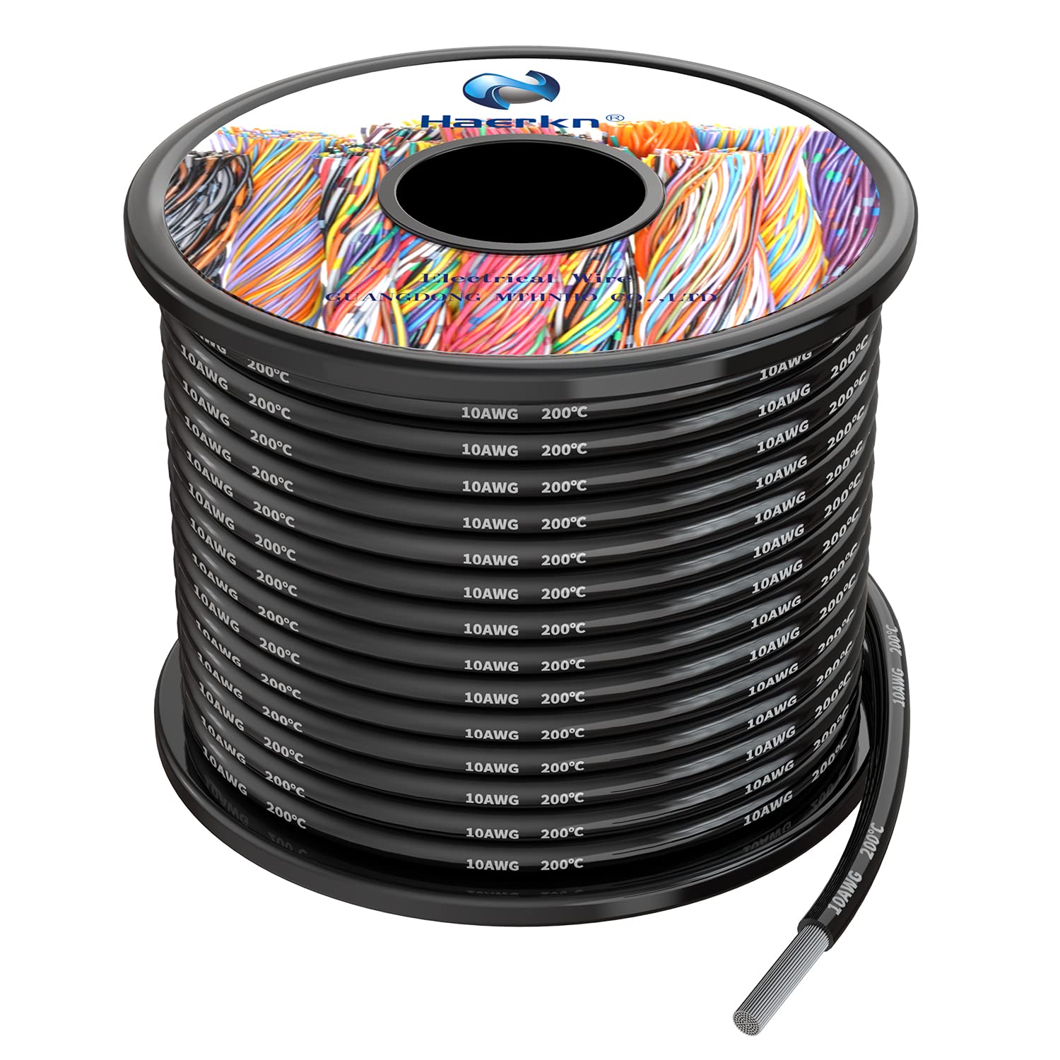 5.3mm² 10awg Silicone Electrical Wire Cable 8 Meters Black 10 Gauge Hookup Wires kit Stranded Tinned Copper Wire Flexible and Soft High Temperature Resistance