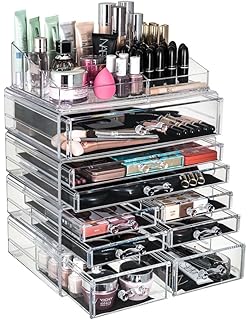 Kardashian Makeup Acrylic Lucite Clear Cube Organiser With Drawers