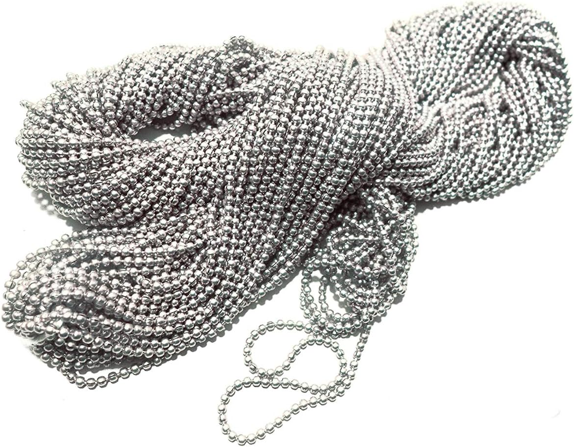 Kwizy Jewellery Making Ball Chain Silver 1.5 MM 5 Meter for Silk Thread Jewellery Making Kit