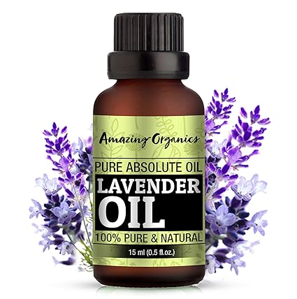 AmazingOrganix Lavender Essential Oil - Pure, Natural & Organic Steam Distilled Undiluted For Skin, Hair, Aromatherapy (15ml)