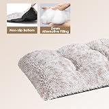 EHEYCIGA Fluffy Small Dog Crate Bed Calming Anti Anxiety 60x45x7.5cm Brown view 2