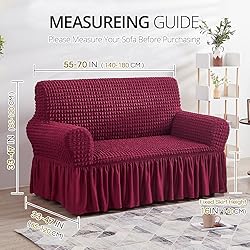 NICEEC Loveseat Slipcover Red Loveseat Cover 1