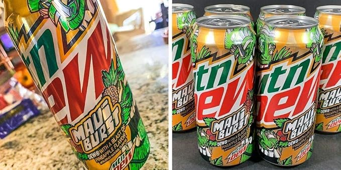 Amazon Com Mountain Dew Maui Burst 16 Ounce Cans Dew With A Blast Of Pineapple 3 Cans Grocery Gourmet Food