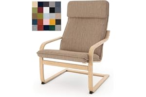 Vepping Lude Multi Colored Armchair Replacement Cover, Fits IKEA Poäng Armchair, Cushion not Included (Cushion Design 3, Polyester - Light Khaki)
