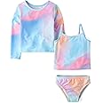 The Children's Place Baby Girl's and Toddler Long Sleeve Rashguard and Tankini Swimsuit, 3 Piece Set