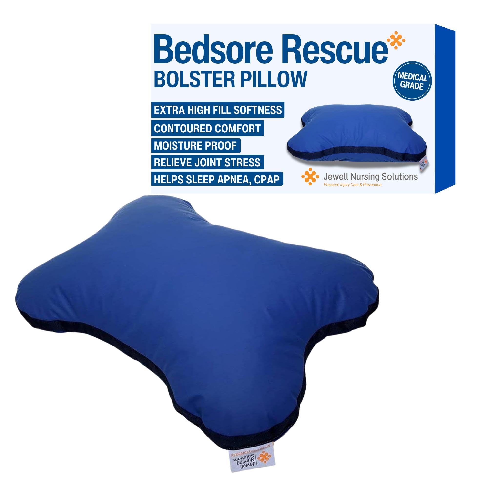 Photo 1 of Bedsore Rescue Bolster Pillow for Bed Sore Prevention, Pressure Sore Relief Cushion, Positioning Pillow for Sleep Apnea & BiPAP/CPAP, Medical Grade, Made in USA
