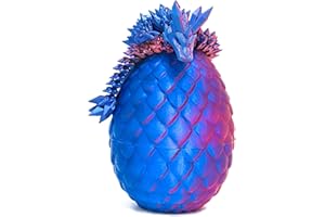 Flavery Dragon Egg - 3D Printed Egg with Flexible Dragon Inside, 3D Printed Gift, Articulated Dragon Egg Fidget Toy, Easter Egg ,Figurine Decor (12” Dragon)