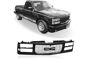 CarPartsDepot Front Grille Grill Black Compatible With 1994-2000 GMC C/K 1500 2500 3500 Sierra Yukon GM1200357 12375422 With Dual Headlight Holes