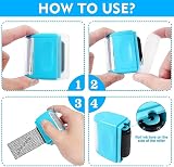Lindastas Identity Theft Protection Stamp Wide Roller Blue 1.5-Inch view 2