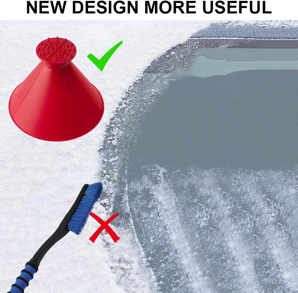 HUHUDAY Round Ice Scraper Car, Magic Ice Scraper,Round Ice Scraper Cone