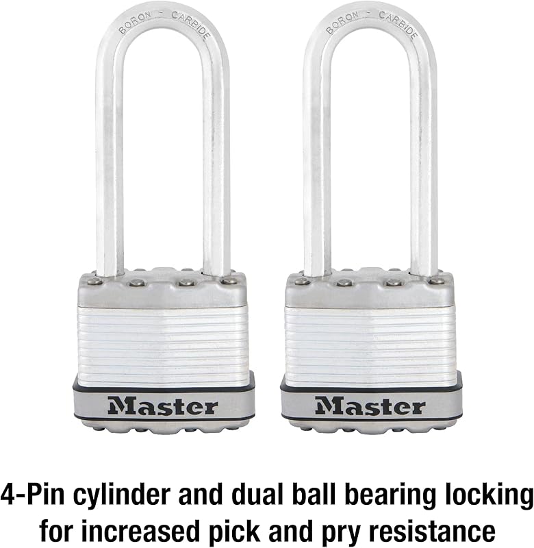 M1XTLJCCSEN Lot de 2 cadenas en acier laminé Magnum de 3,5 cm de large, diamètre de 1,6 cm, dégagement de la manille, manille de 6,3 cm